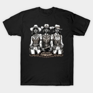 Melanin Cowgirl Western Country Songs Black African American T-Shirt